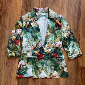 Floral Silky Blazer Jacket — Sunny Girl, M